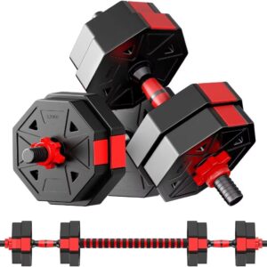 Adjustable Weights Dumbbells Set, Non-Rolling Adjustable Dumbbell Set, Free Weights Dumbbells Set Hexagon, Weights Set for Home Gym, 20 Lbs