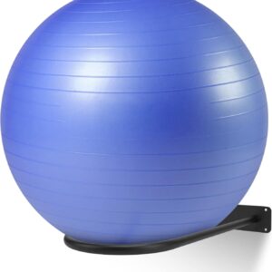 Medicine Ball RackWall Mounted Large Stability Ball Storage Rack Basketball Ball Rack Exercise Ball Equipment Organizer(1 Black)