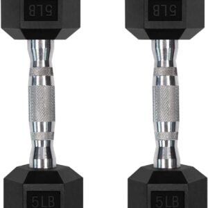 5-300LBS Rubber Encased Hex Dumbbell Sets with Optional Rack for Home Gym, Coated Hand Weights for Strength Training, Workouts