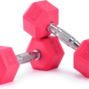 Dumbbells Pink Colors Compatible with Set of 2 Neoprene/Rubber Dumbbells,1-15 LB, Anti-Slip, Anti-roll, Hex Shape